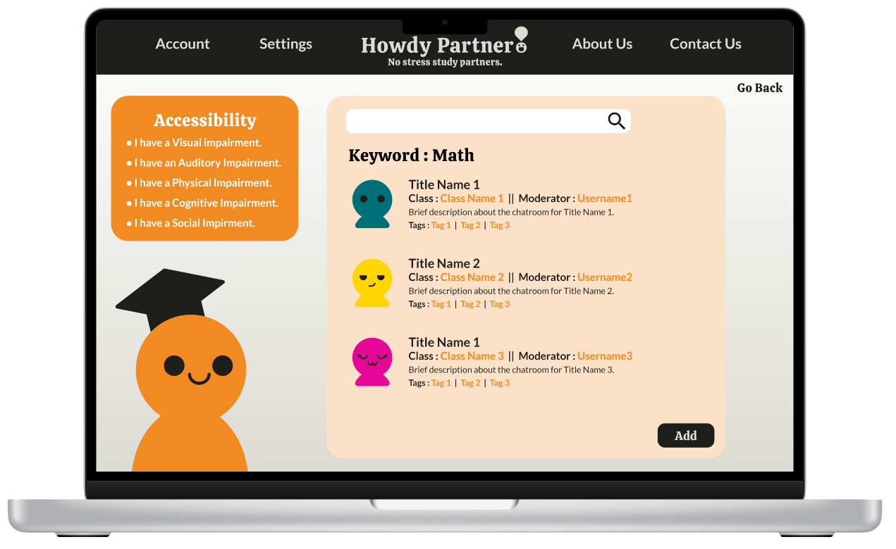 Third image of the high fidelity designs.