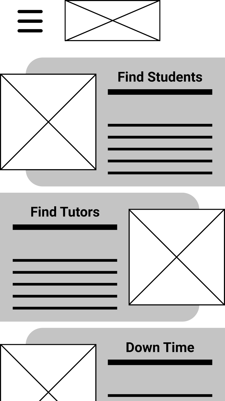 Fourth image of the low fidelity designs.