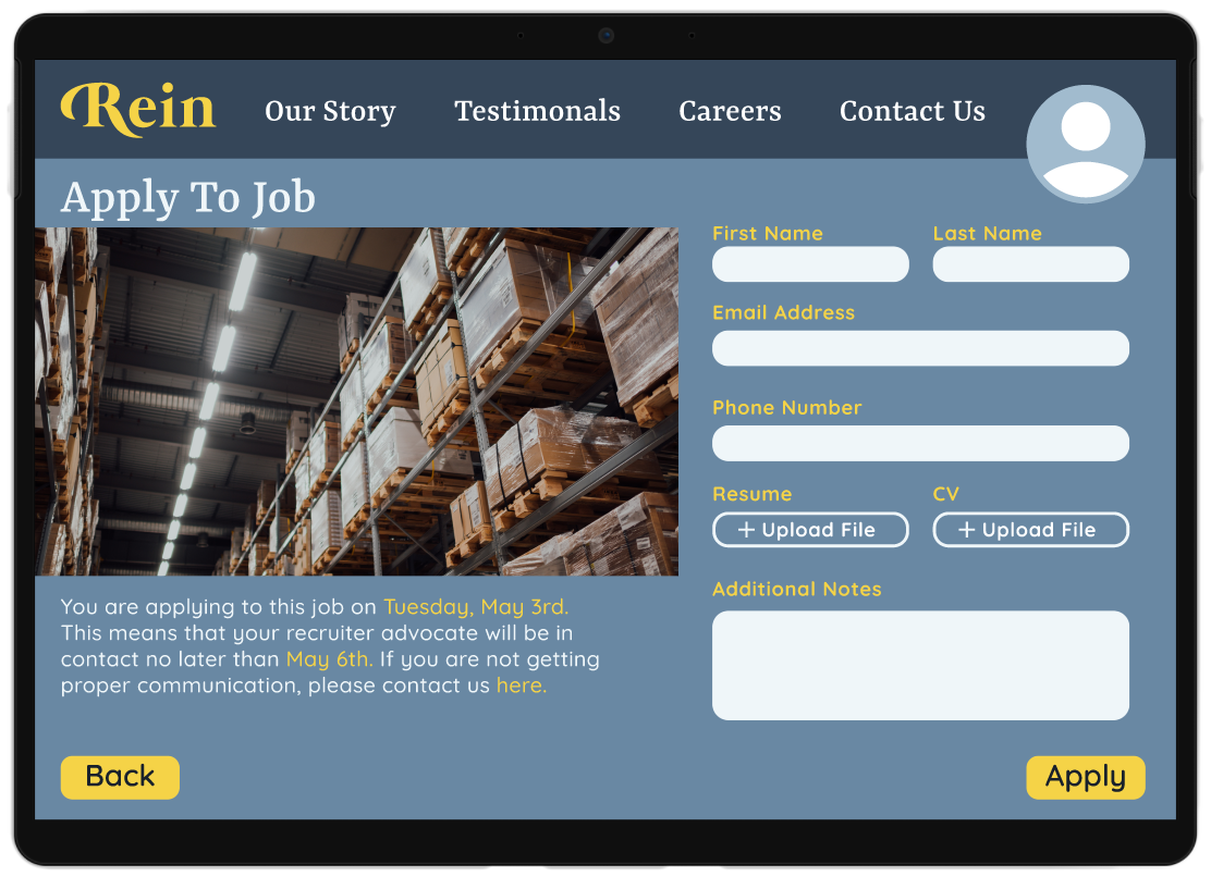 First image of the high fidelity designs.