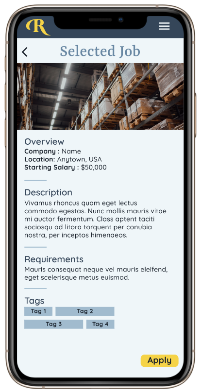 Fifth image of the high fidelity designs.