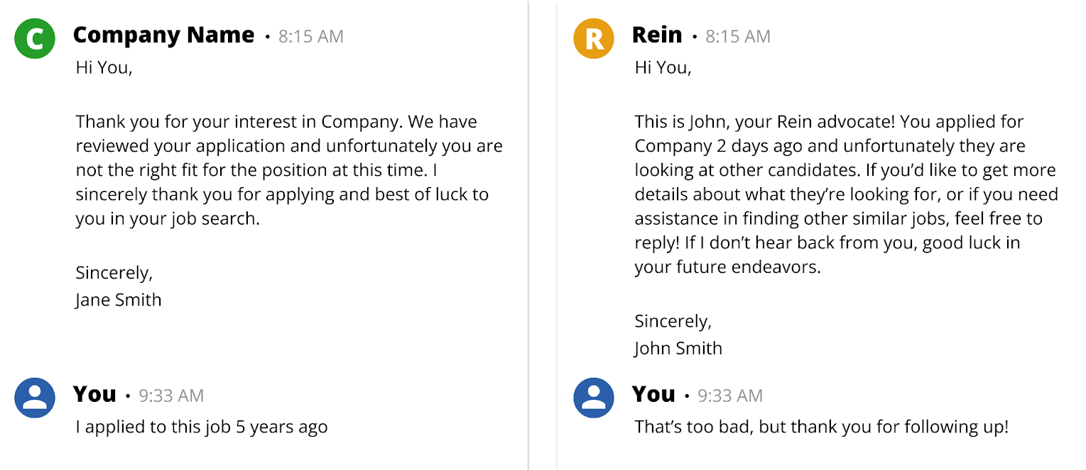 Two images representing how communication between recruiter and potential employee is essential.